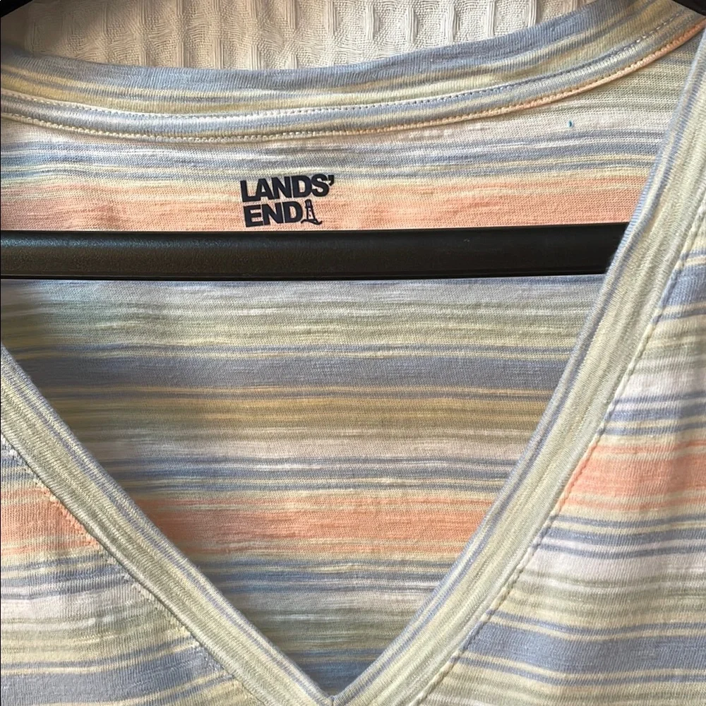 Lands' End Gray and Orange Short Sleeve Dress - Picture 2 of 3